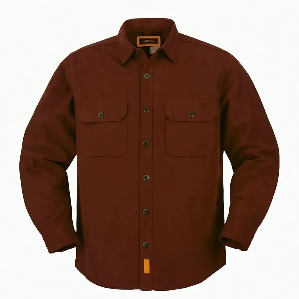 STANLEY Vintage Shacket Canvas Workwear Flannel Lined Insulated Maroon Size M